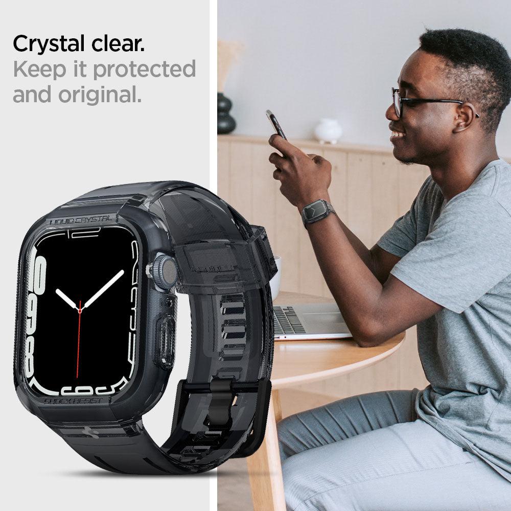 Spigen® Liquid Crystal™ Pro ACS04173 Apple Watch Series 7 / 6 / SE / 5 / 4 (45mm/44mm) Case - Space Crystal