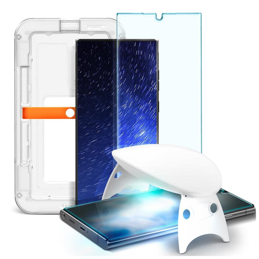 Spigen® GLAS.tR™ Platinum 2.0 Tray AGL04138 Samsung Galaxy S22 Ultra Premium Tempered Glass Screen Protector