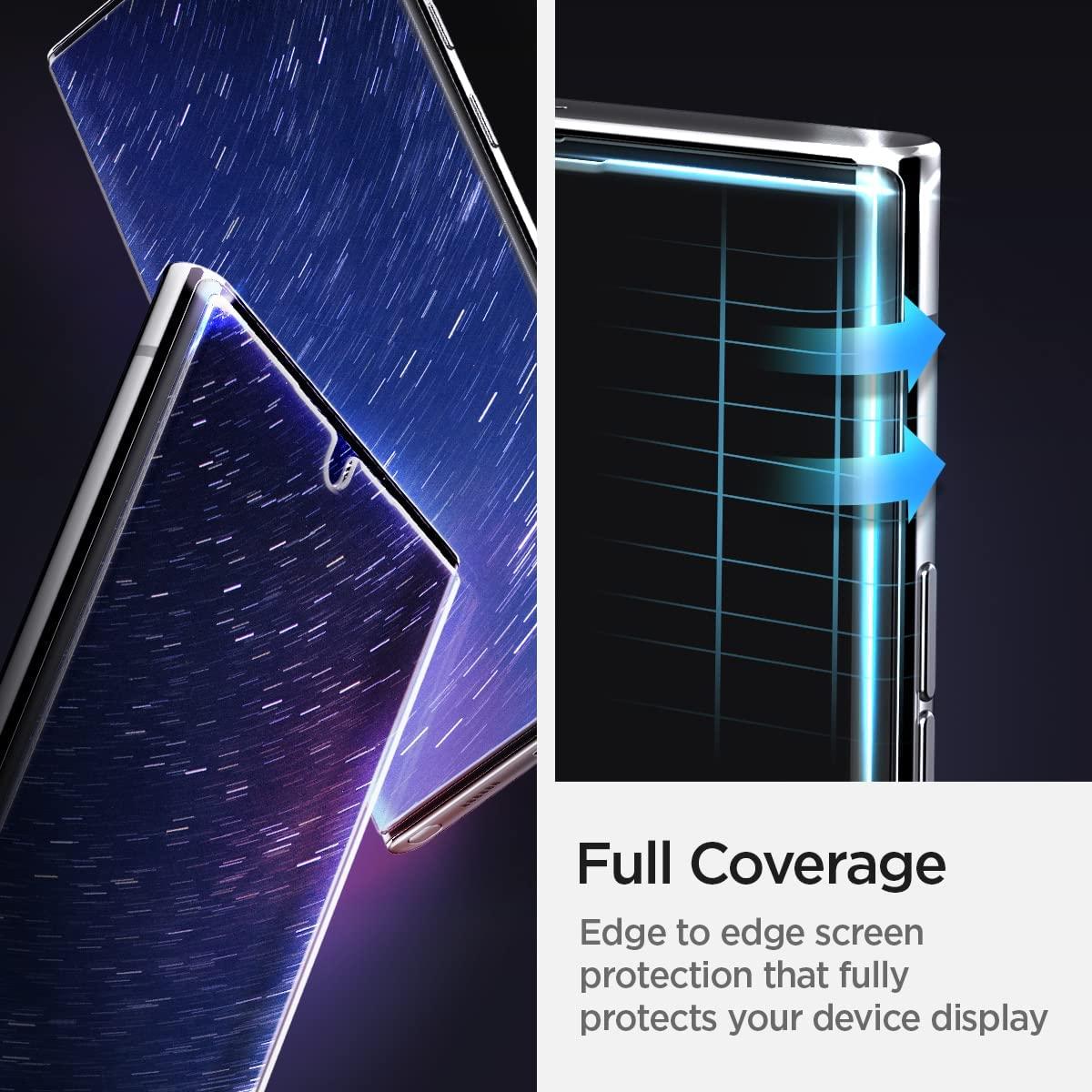 Spigen® Platinum Tray™ AGL04138 Samsung Galaxy S22 Ultra Premium Tempered Glass Screen Protector