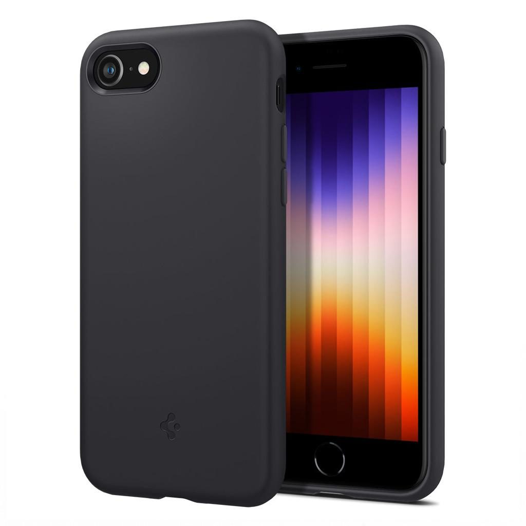 Spigen® Silicone Fit™ ACS04349 iPhone SE (2022 / 2020) / 8 / 7 Case - Black