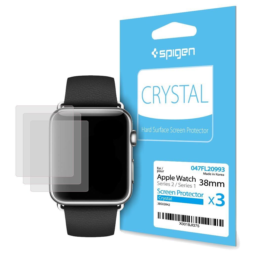 Spigen® (x3.Pack) Crystal Film 047FL20993 Apple Watch Series 3 / 2 / 1 (38mm) Premium Screen Protector