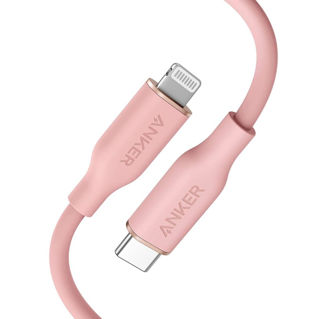 Anker® 641 PowerLine III Flow A8662051 USB-C to Lightning MFi Certified 0.9m Cable - Coral Pink