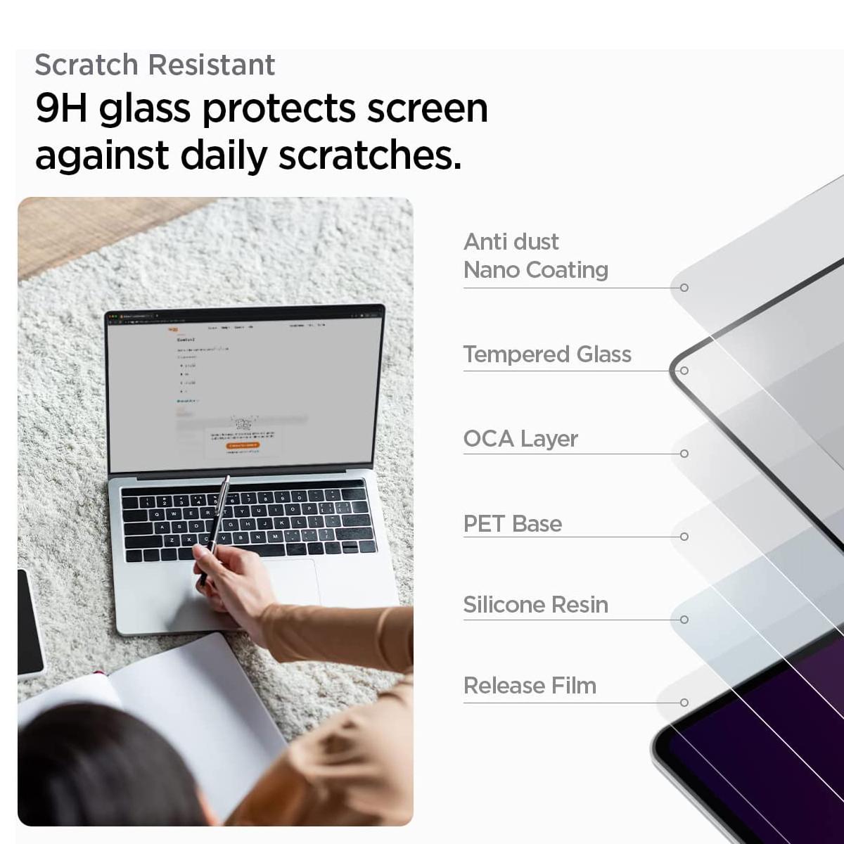 Spigen® GLAS.tR™ Full Cover AGL04234 MacBook Pro 14-inch (2021) Premium Tempered Glass Screen Protector