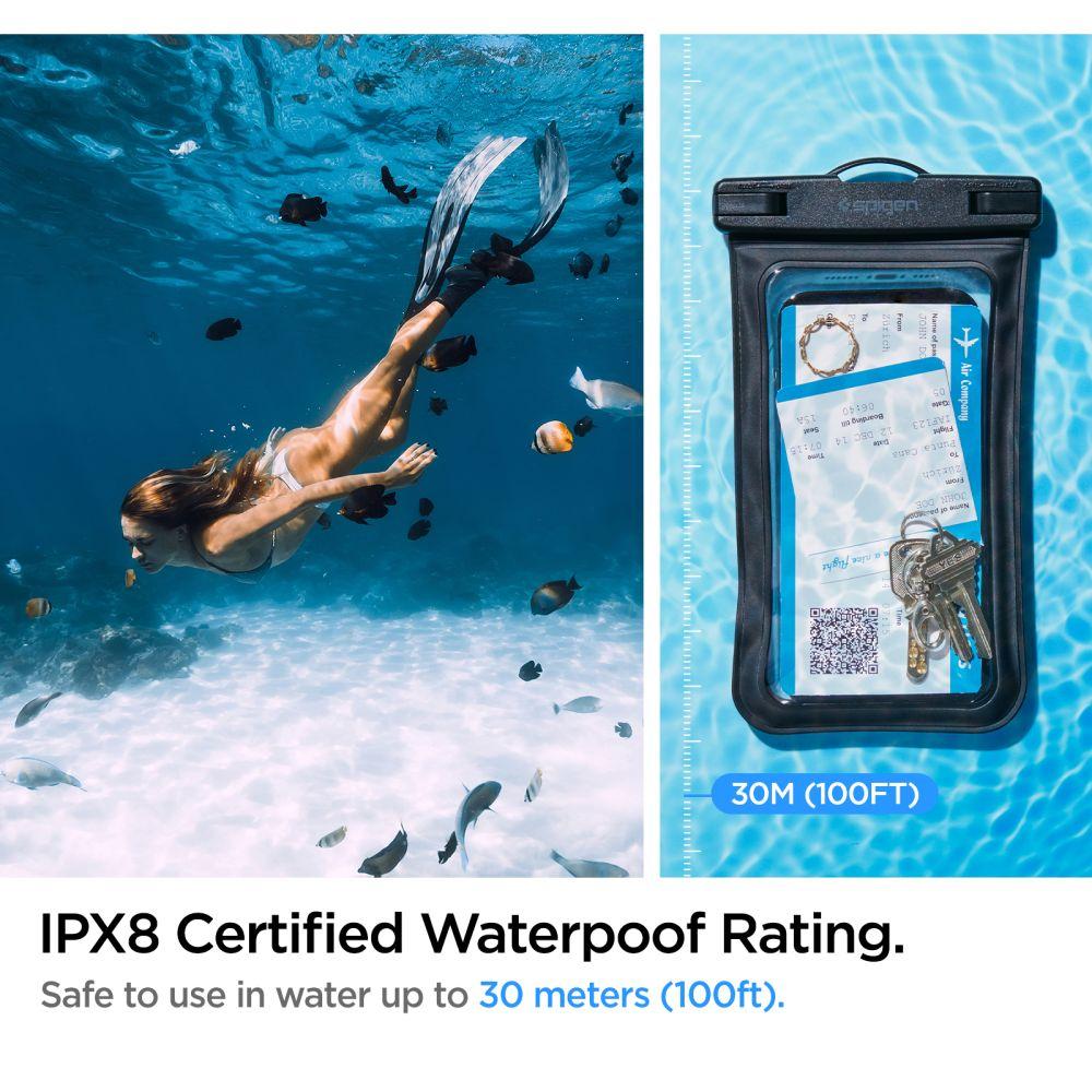 Spigen® A601 AMP04525 Universal Waterproof Up to 6.9-inch Case – Black