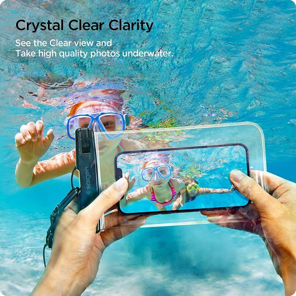 Spigen® A601 AMP04526 Universal Waterproof Up to 6.9-inch Case – Crystal Clear