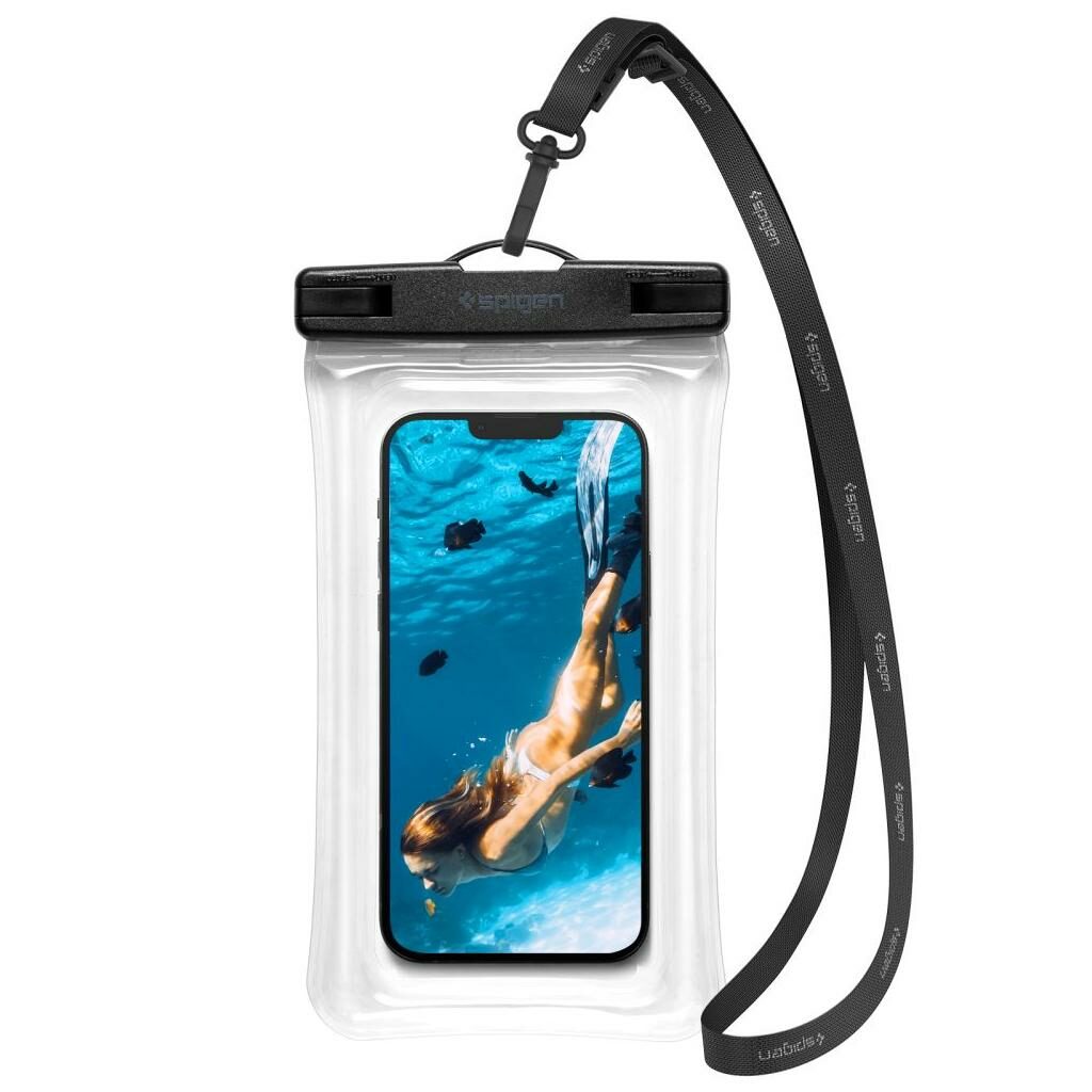 Spigen® A610 AMP04530 Universal IPX8 Certified Waterproof Up to 6.9-inch Floating Case – Crystal Clear