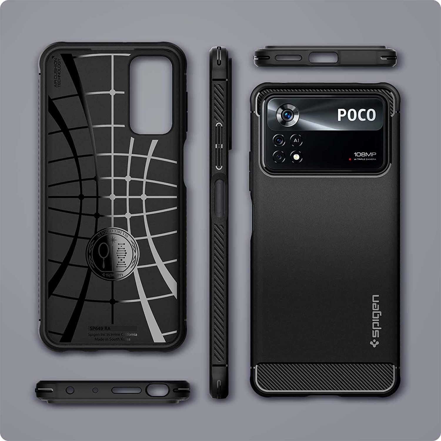 Spigen® Rugged Armor™ ACS04541 Xiaomi Poco X4 Pro Case - Matte Black