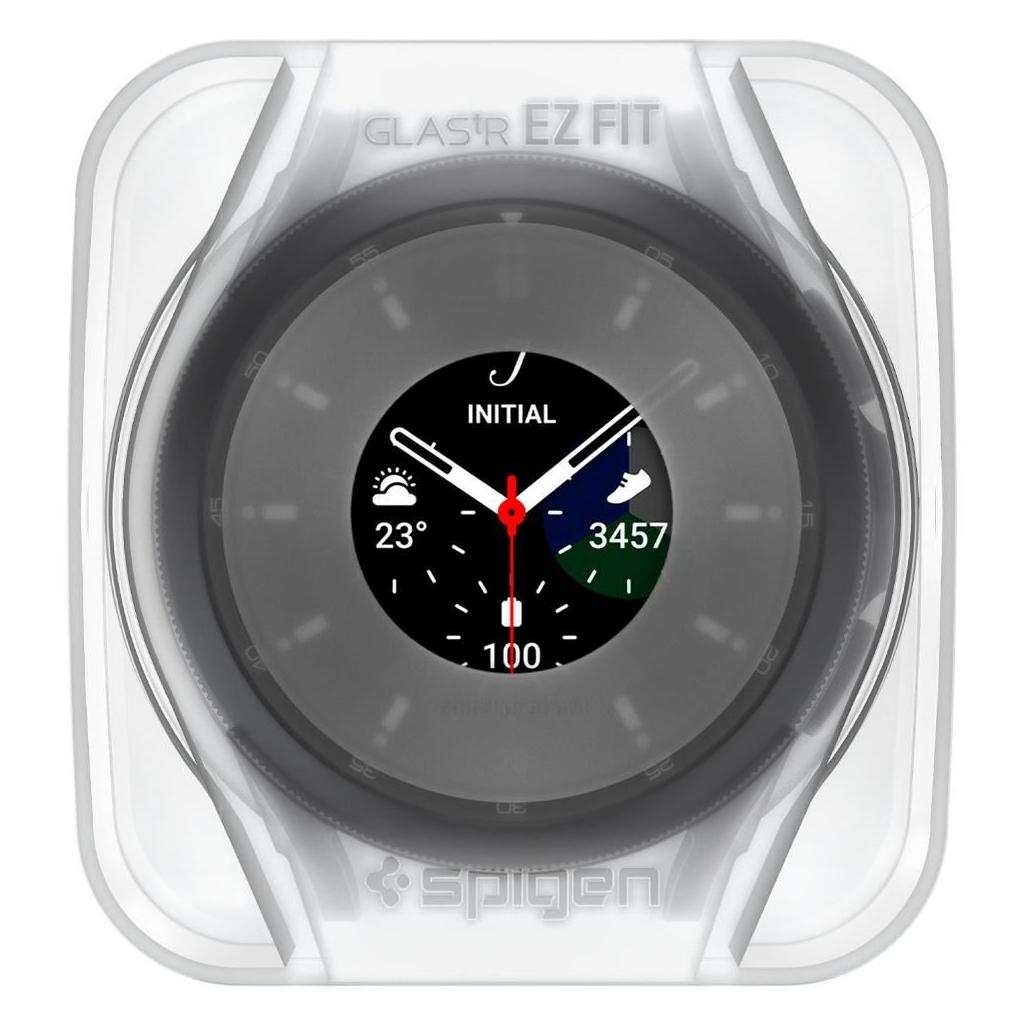 Spigen® (x2.Pack) GLAS.tR™ EZ FIT™ HD AGL04023 Samsung Galaxy Watch 4 Classic (46mm) Premium Tempered Glass Screen Protector