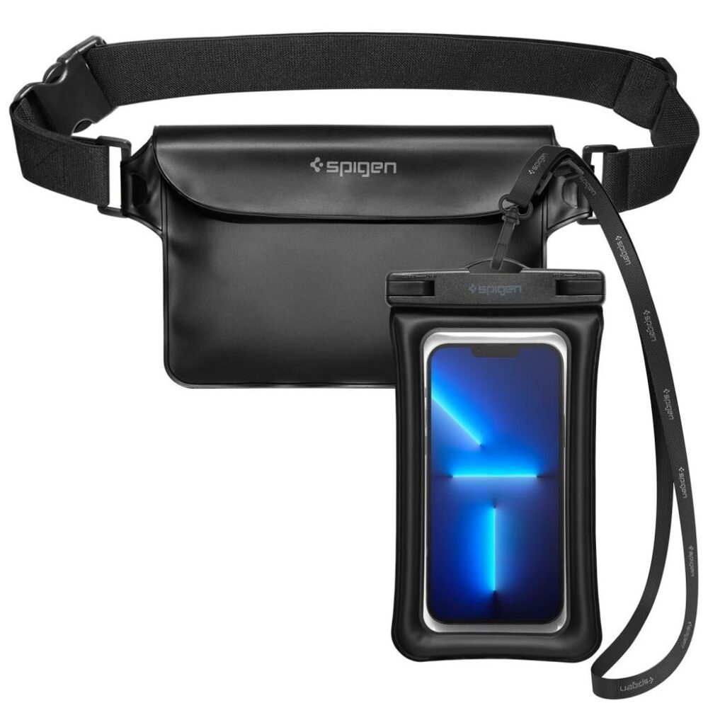 Spigen® A621 AMP04533 IPX8 Certified Universal Waterproof Case & Waist Bag - Black