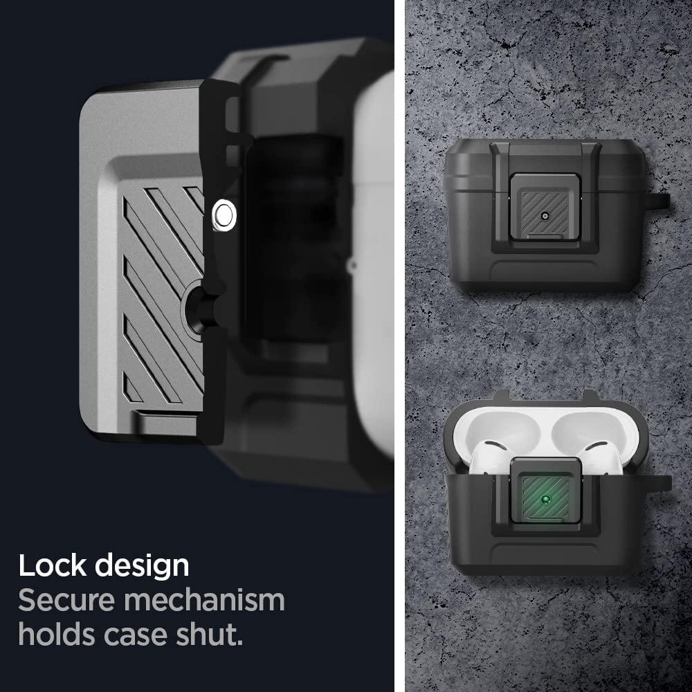 Spigen® Lock Fit™ ACS04755 Apple AirPods Pro Case – Matte Black