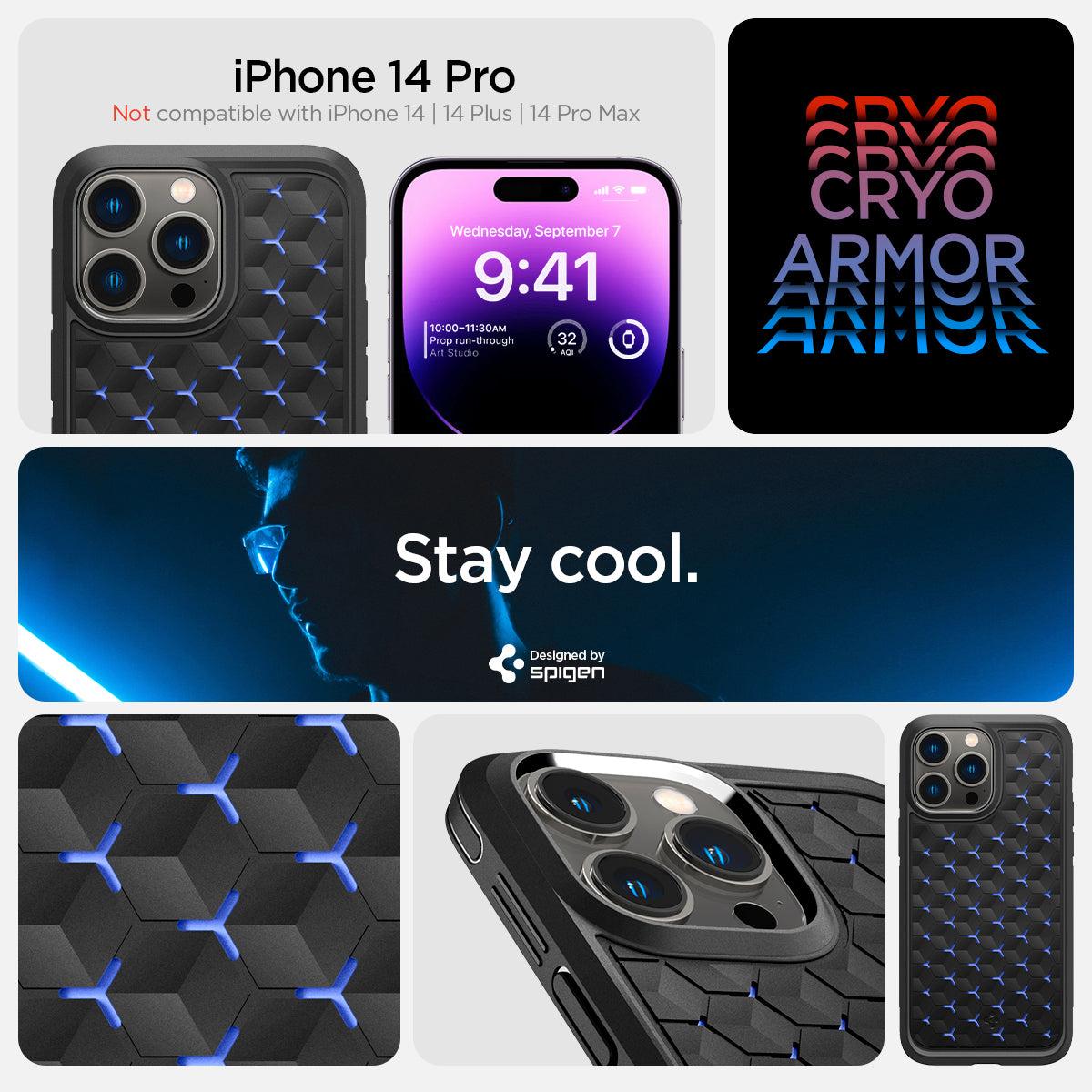 Spigen® Cryo Armor™ ACS04998 iPhone 14 Pro Case - Matte Black