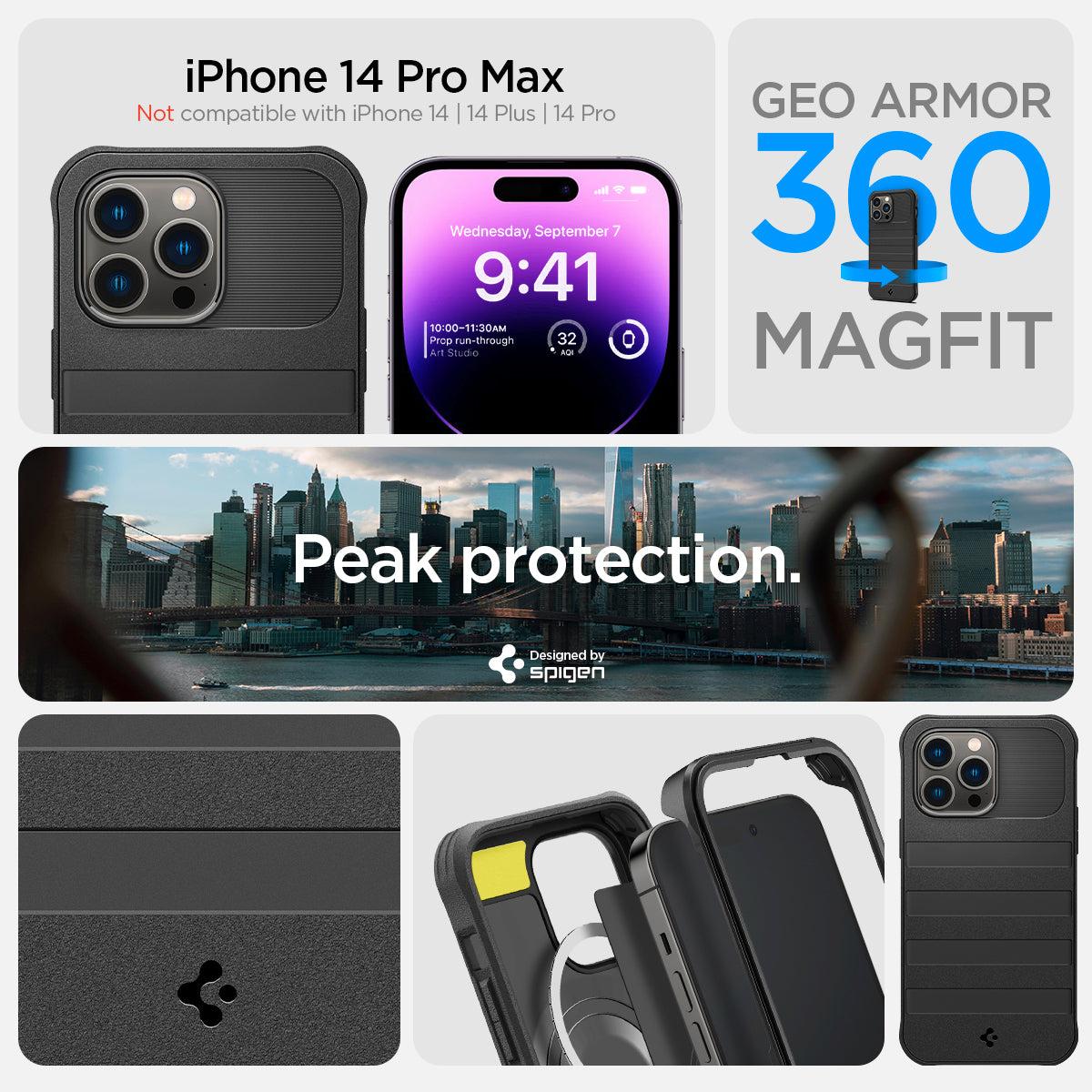 Spigen® Geo Armor™ 360 (MagFit) ACS04852 iPhone 14 Pro Max Case - Black