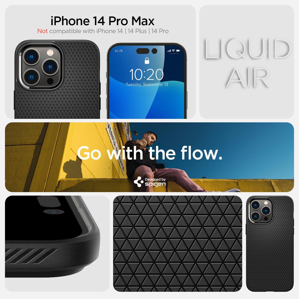 Spigen® Liquid Air™ ACS04813 iPhone 14 Pro Max Case - Matte Black