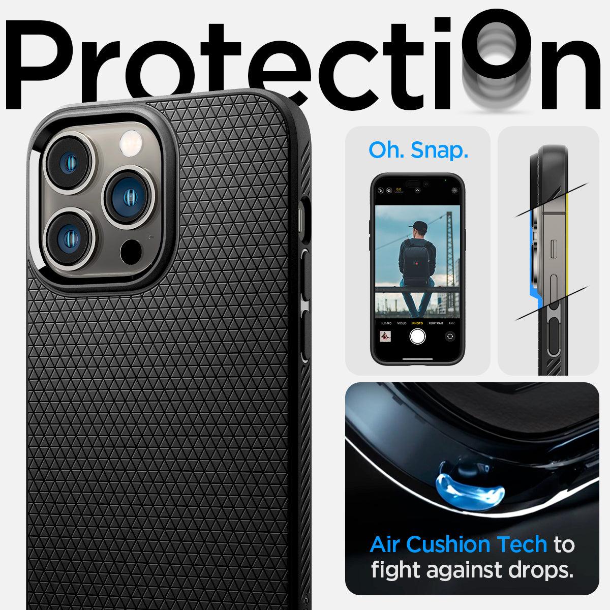 Spigen® Liquid Air™ ACS04813 iPhone 14 Pro Max Case - Matte Black