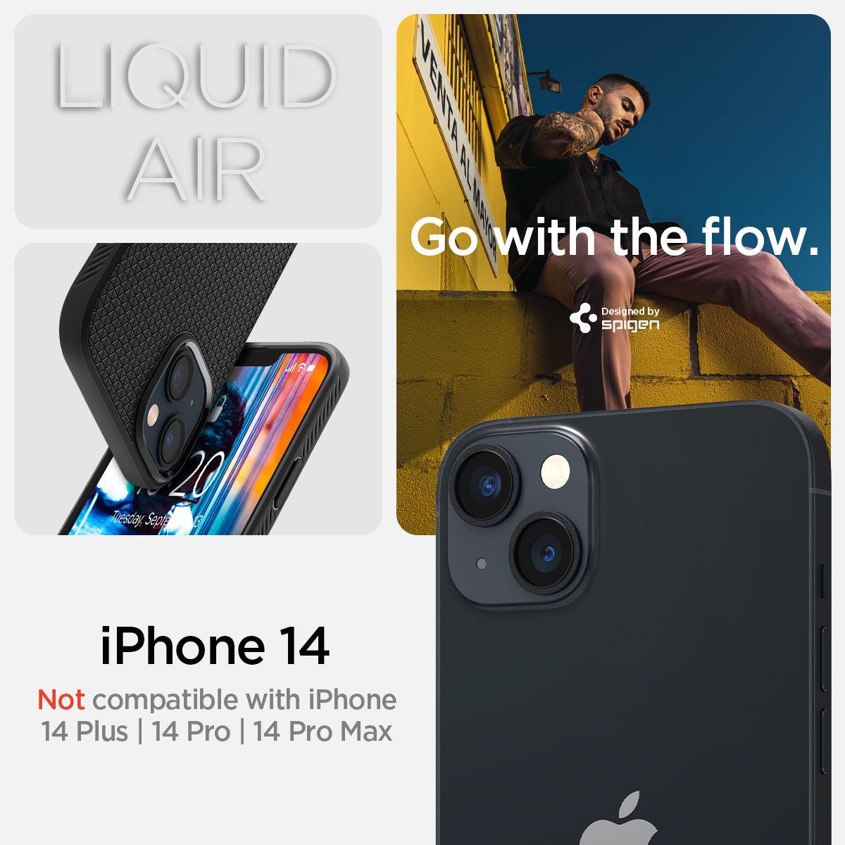 Spigen® Liquid Air™ ACS05037 iPhone 14 Case - Matte Black