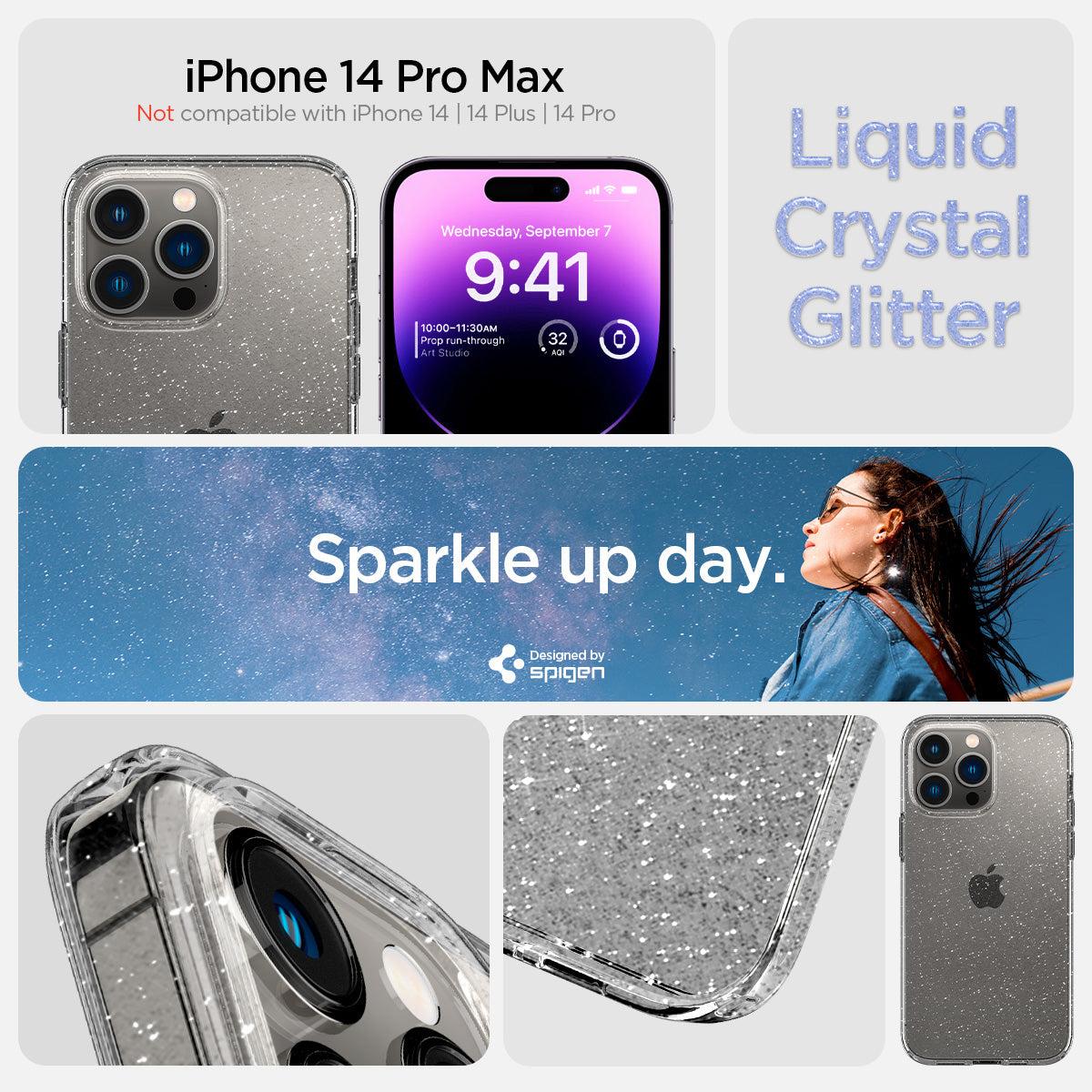 Spigen® Liquid Crystal™ Glitter ACS04810 iPhone 14 Pro Max Case - Crystal Quartz