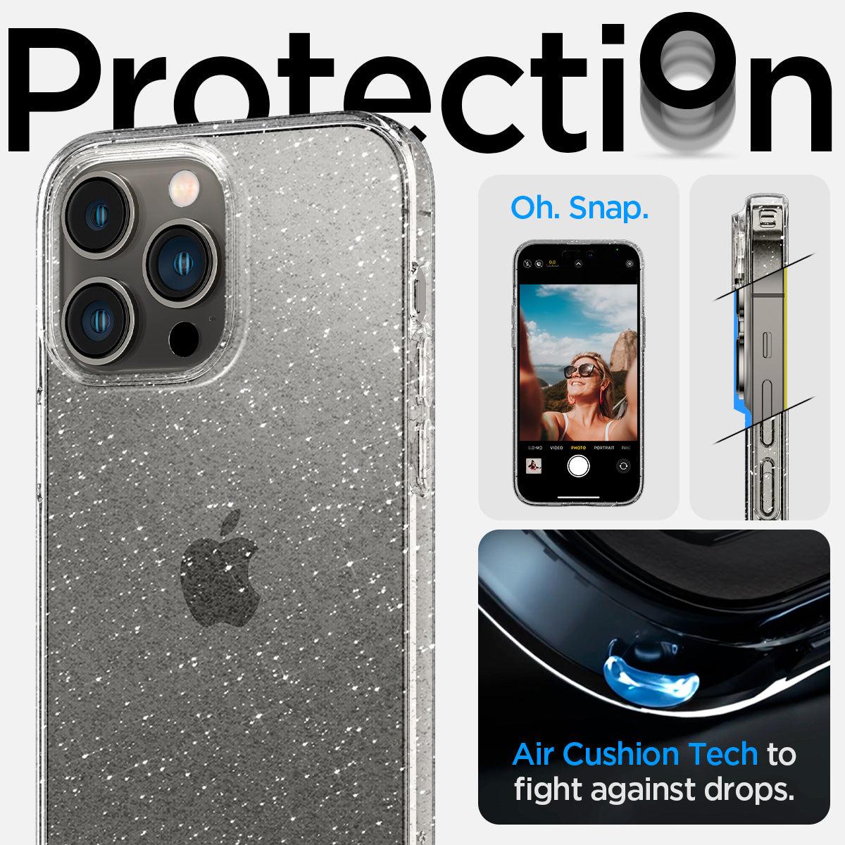 Spigen® Liquid Crystal™ Glitter ACS04810 iPhone 14 Pro Max Case - Crystal Quartz