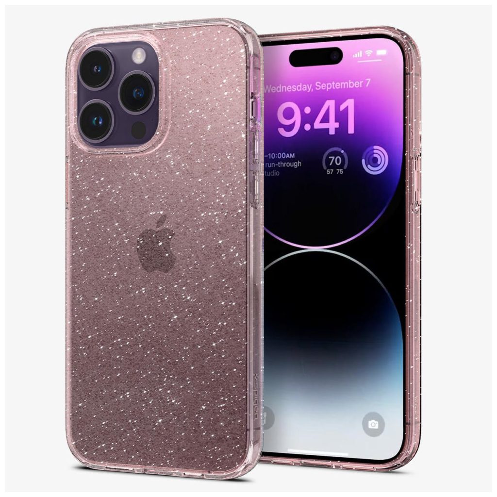 Spigen® Liquid Crystal™ Glitter ACS04811 iPhone 14 Pro Max Case - Rose Quartz