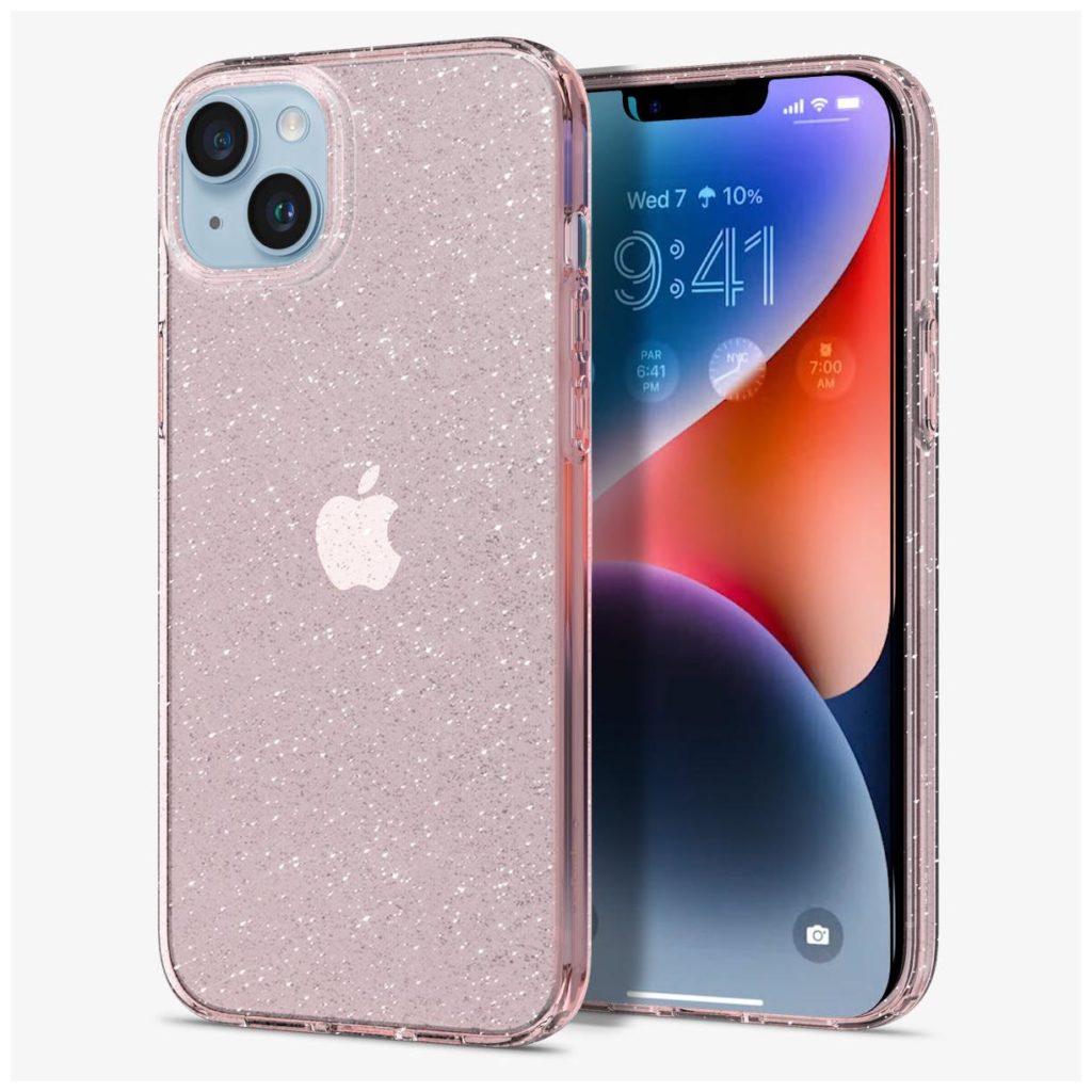 Spigen® Liquid Crystal™ Glitter ACS04889 iPhone 14 Plus Case - Rose Quartz