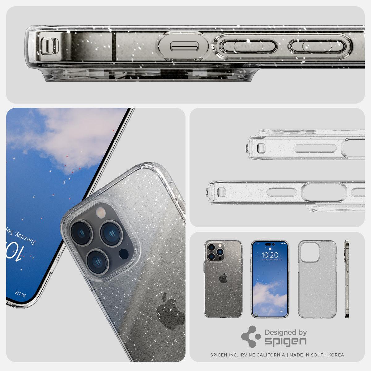 Spigen® Liquid Crystal™ Glitter ACS04954 iPhone 14 Pro Case - Crystal Quartz