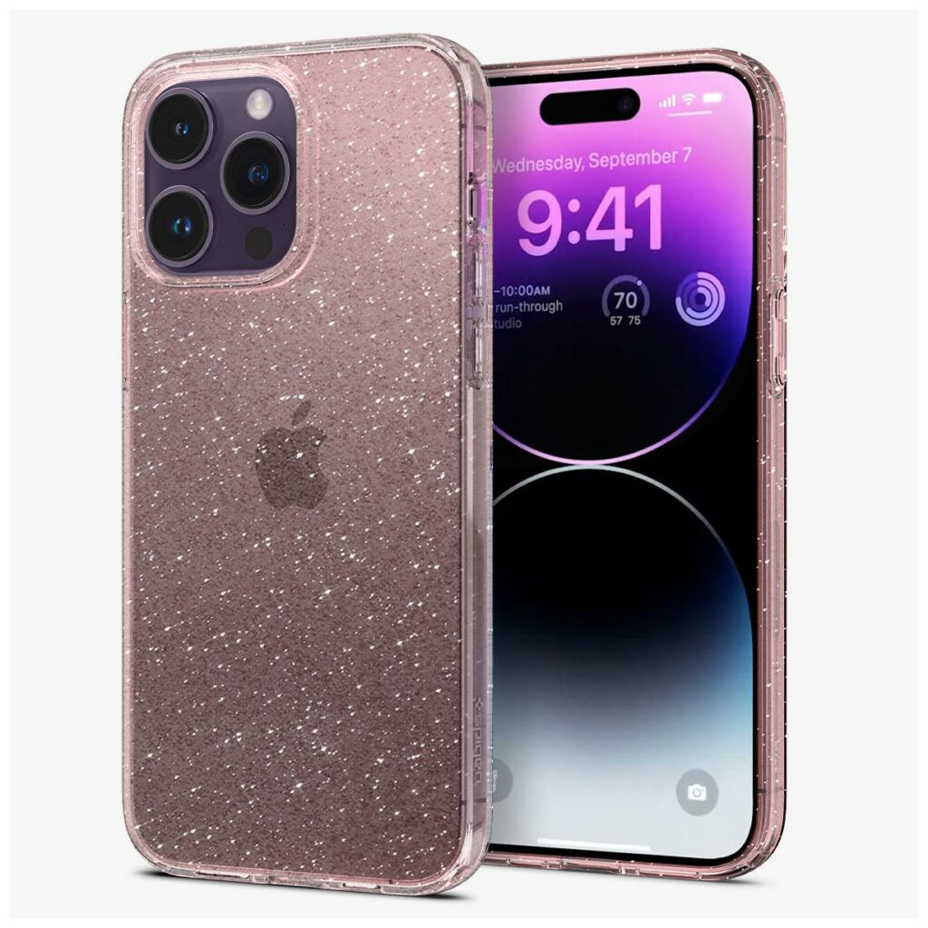 Spigen® Liquid Crystal™ Glitter ACS04955 iPhone 14 Pro Case - Rose Quartz