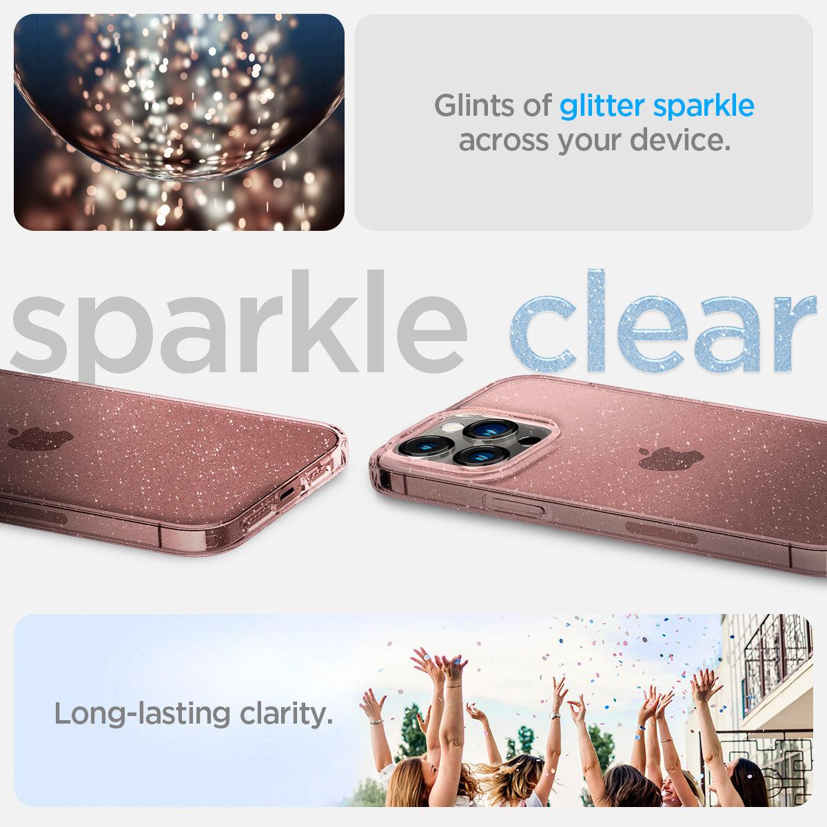 Spigen® Liquid Crystal™ Glitter ACS04955 iPhone 14 Pro Case - Rose Quartz