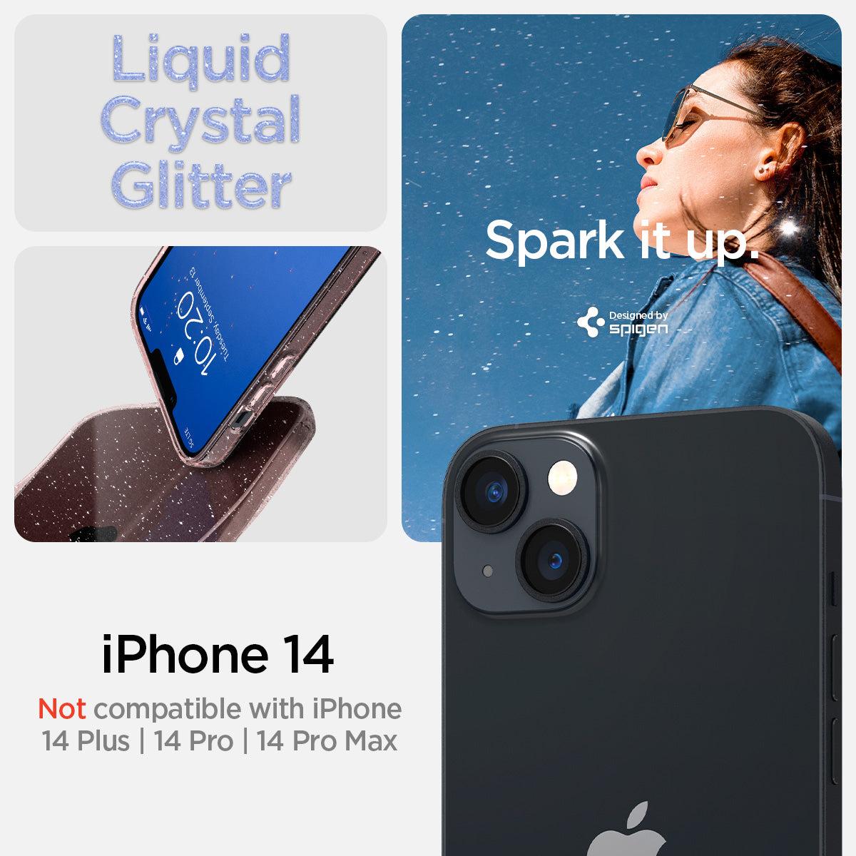 Spigen® Liquid Crystal™ Glitter ACS05035 iPhone 14 Case - Rose Quartz