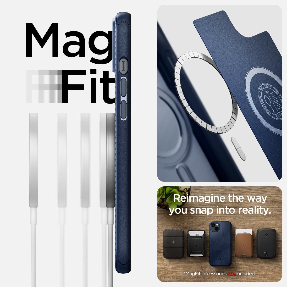 Spigen® Mag Armor™ (MagFit) ACS04919 iPhone 14 Plus Case - Navy Blue