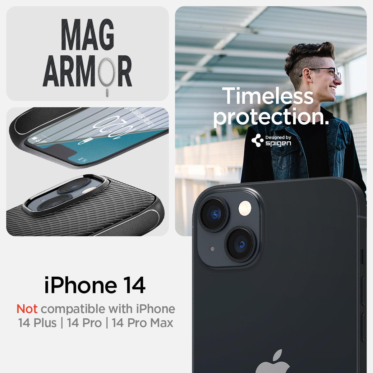 Spigen® Mag Armor™ (MagFit) ACS05065 iPhone 14 Case - Matte Black