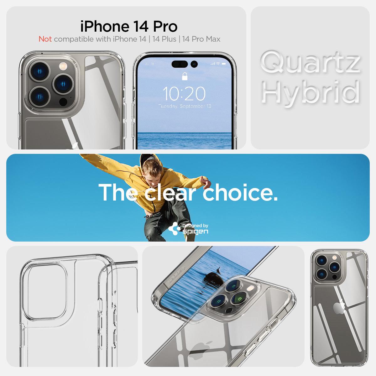 Spigen® Quartz Hybrid™ ACS04974 iPhone 14 Pro Case - Crystal Clear