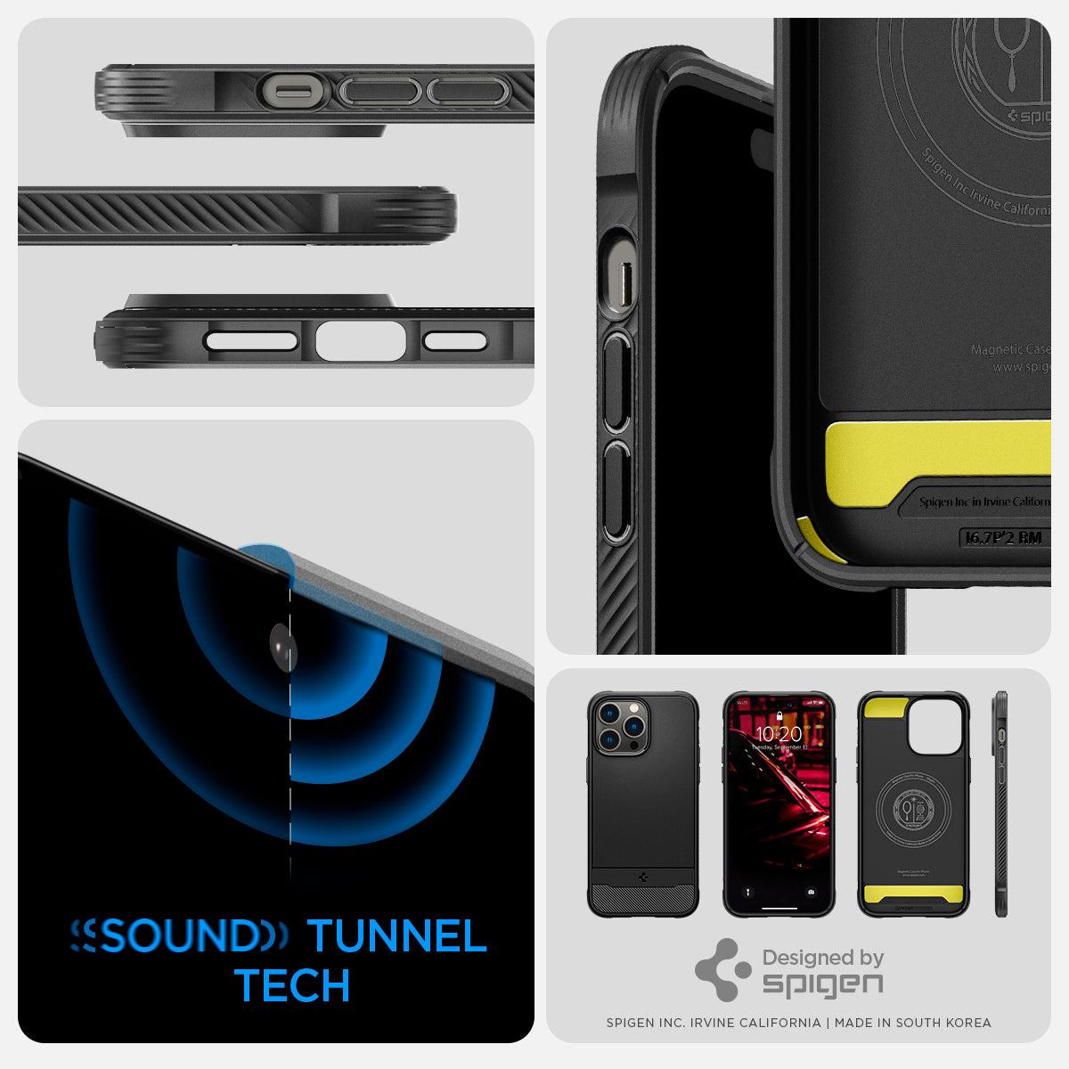 Spigen® Rugged Armor™ (MagFit) ACS04812 iPhone 14 Pro Max Case - Matte Black