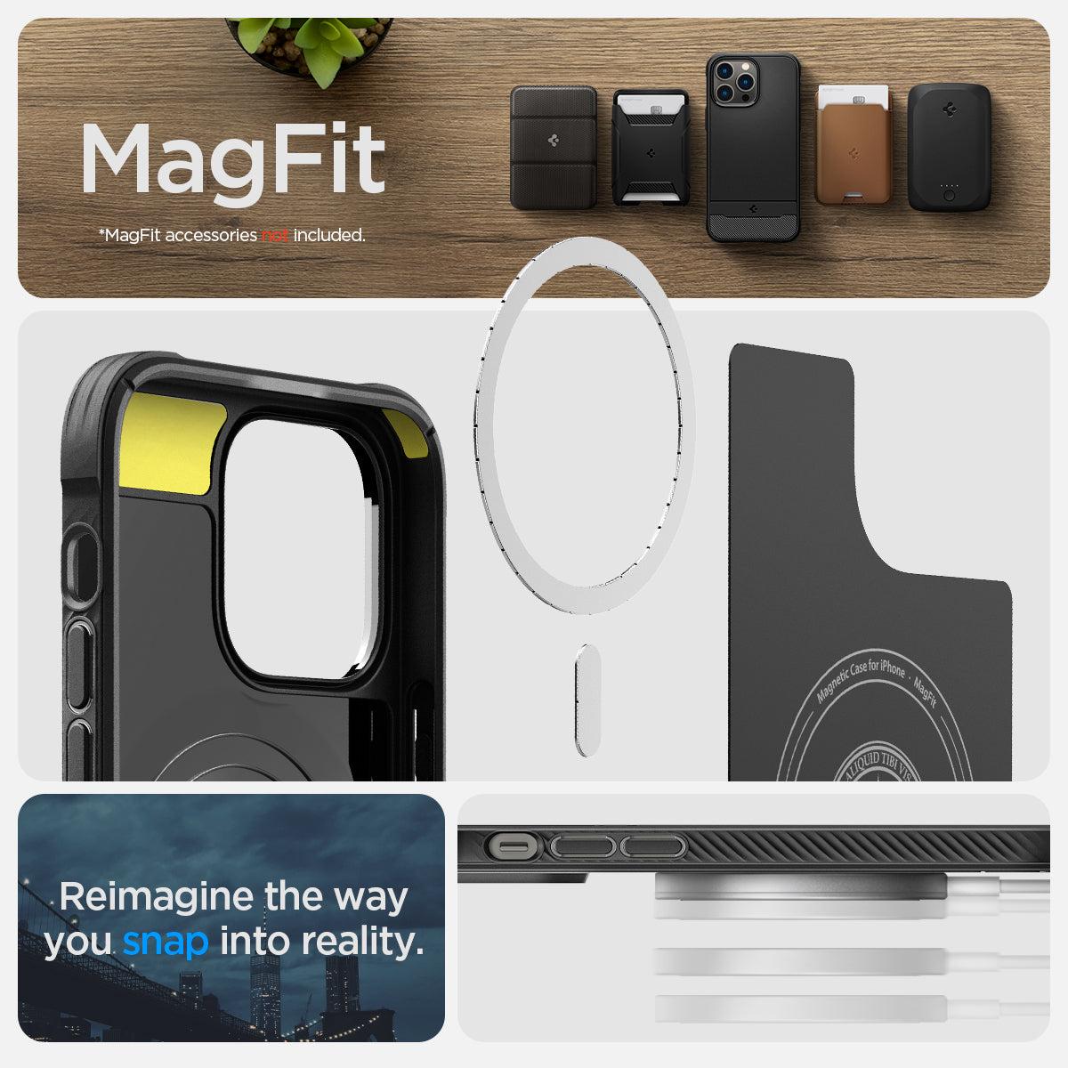 Spigen® Rugged Armor™ (MagFit) ACS04812 iPhone 14 Pro Max Case - Matte Black