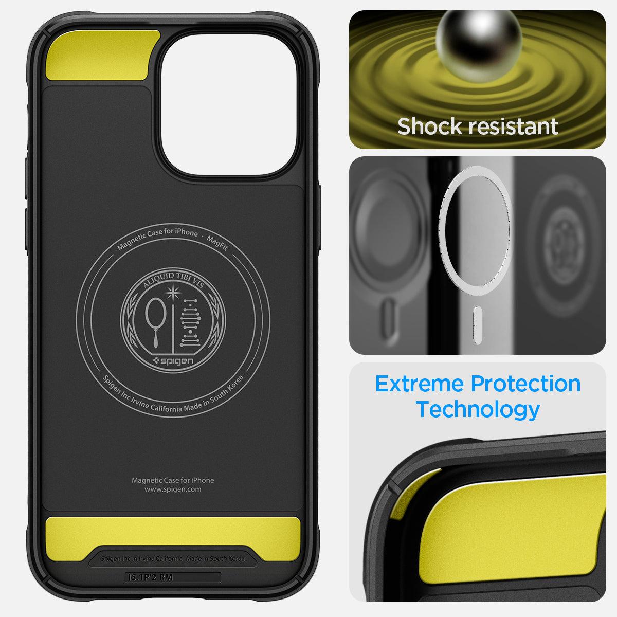 Spigen® Rugged Armor™ (MagFit) ACS04956 iPhone 14 Pro Case - Matte Black