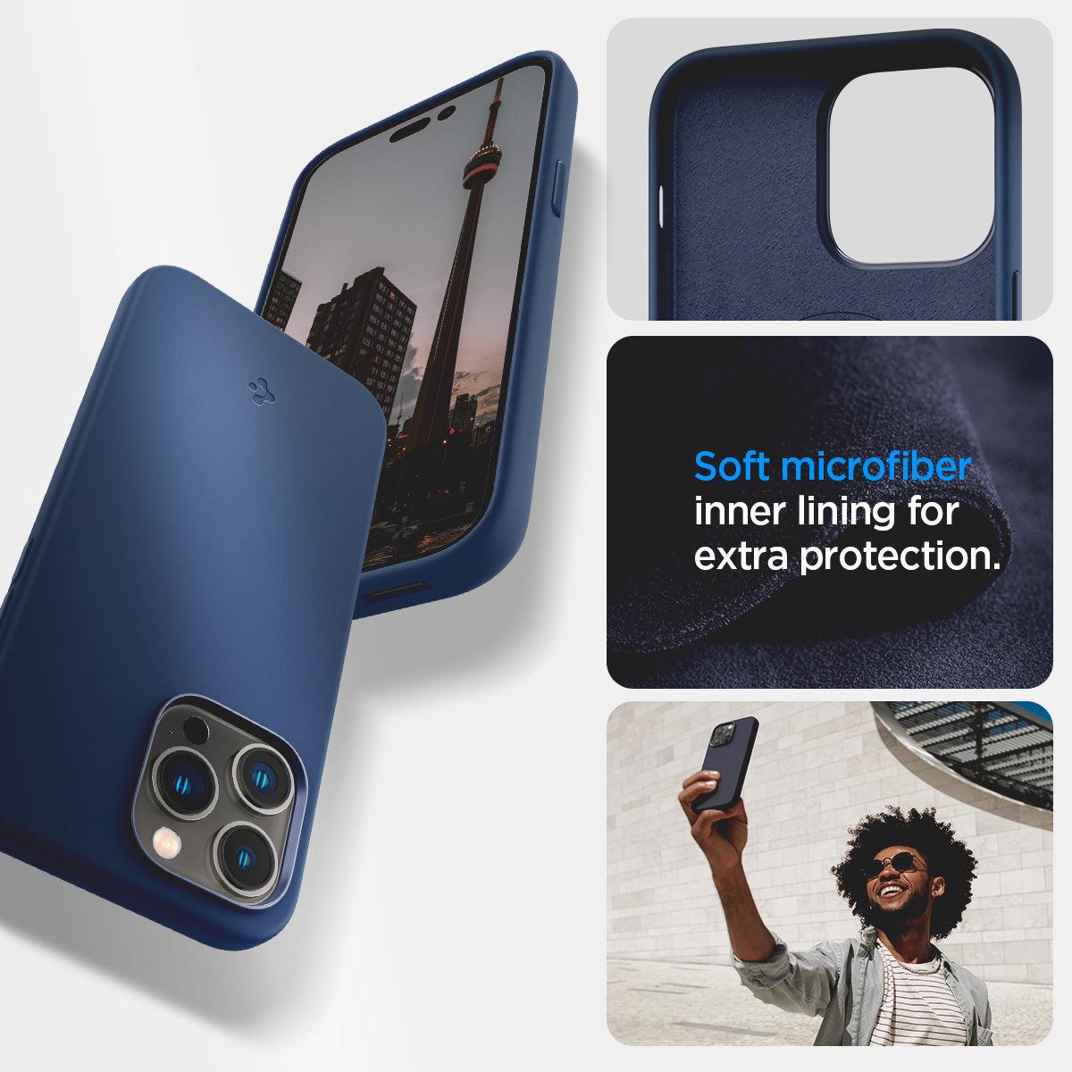 Spigen® Silicone Fit (MagFit) ACS04847 iPhone 14 Pro Max Case - Navy Blue
