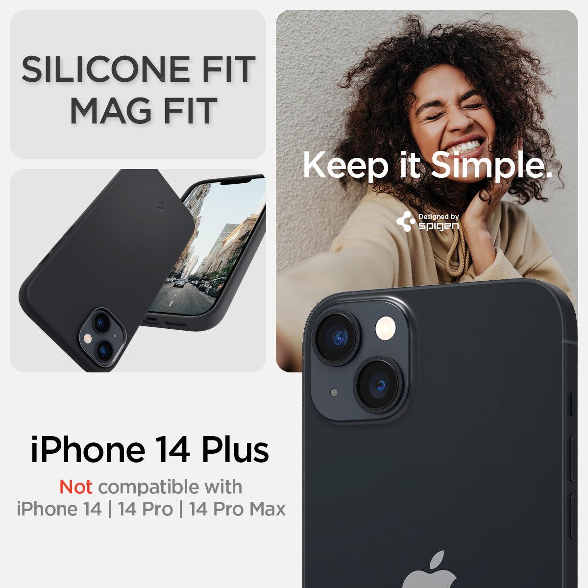 Spigen® Silicone Fit (MagFit) ACS04920 iPhone 14 Plus Case - Black