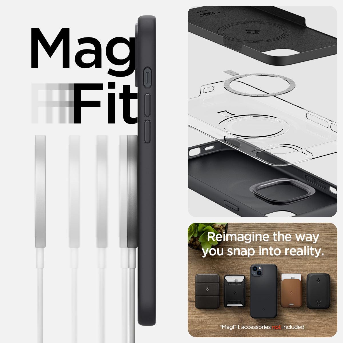 Spigen® Silicone Fit (MagFit) ACS04920 iPhone 14 Plus Case - Black