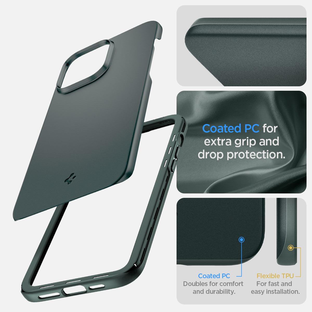 Spigen® Thin Fit™ ACS04771 iPhone 14 Pro Max Case - Abyss Green
