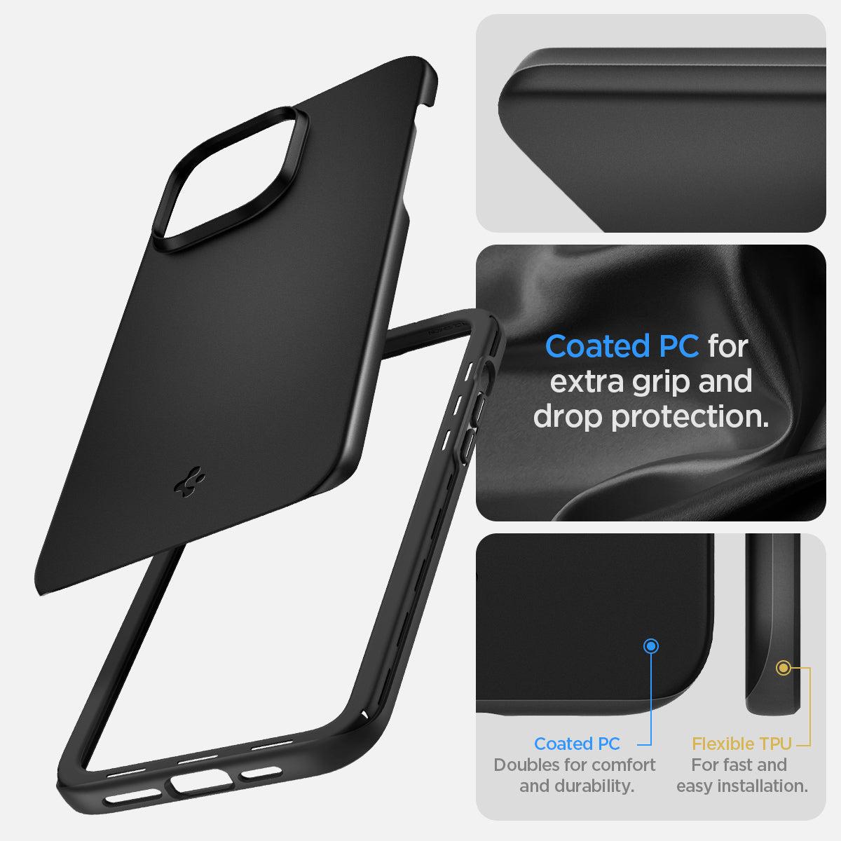 Spigen® Thin Fit™ ACS04780 iPhone 14 Pro Case - Black