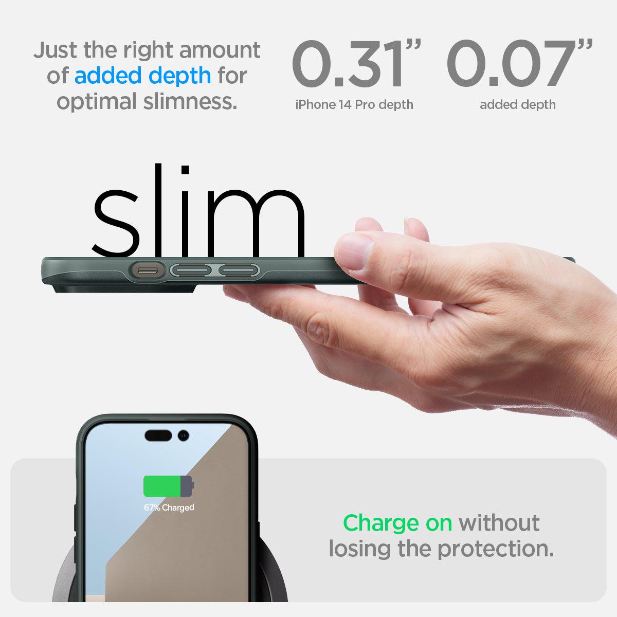 Spigen® Thin Fit™ ACS04786 iPhone 14 Pro Case - Abyss Green