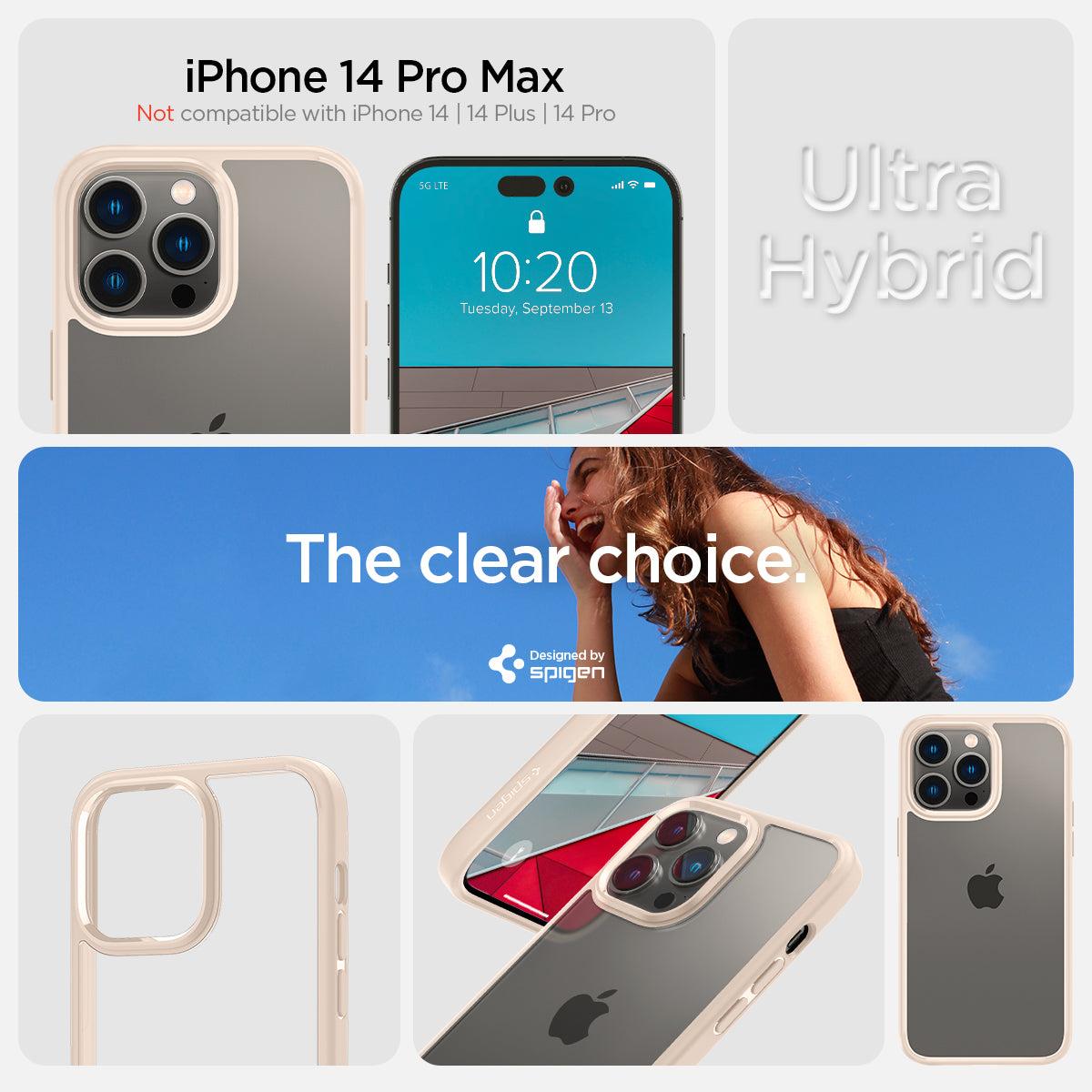 Spigen® Ultra Hybrid™ ACS04819 iPhone 14 Pro Max Case - Sand Beige