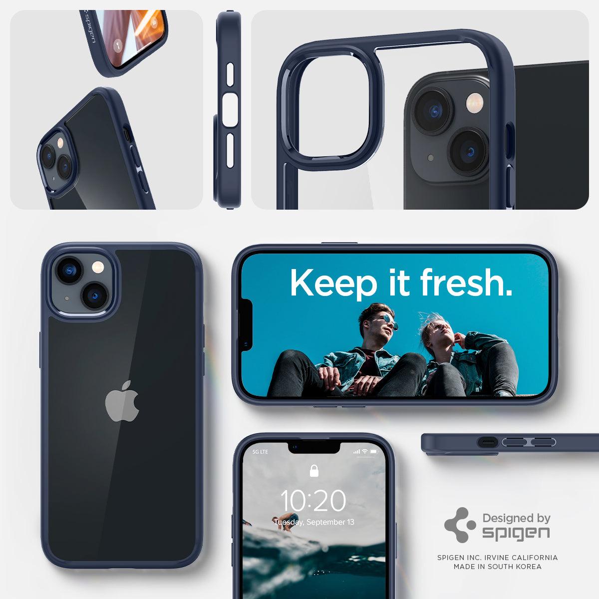 Spigen® Ultra Hybrid™ ACS05045 iPhone 14 Case - Navy Blue