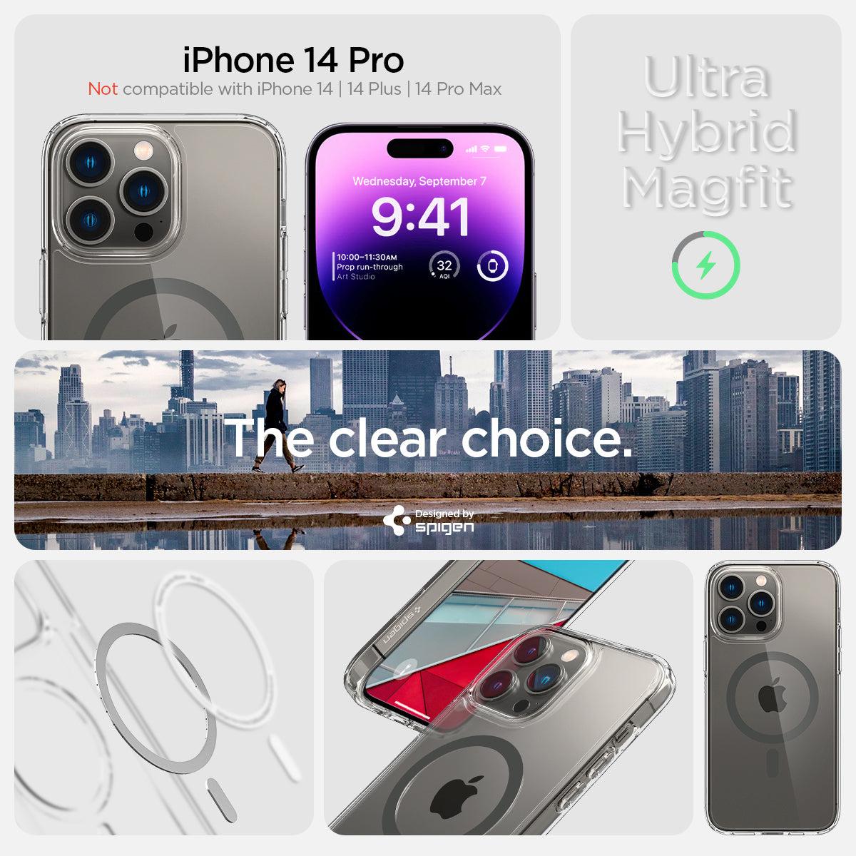 Spigen® Ultra Hybrid™ (MagFit) ACS04970 iPhone 14 Pro Case - Graphite