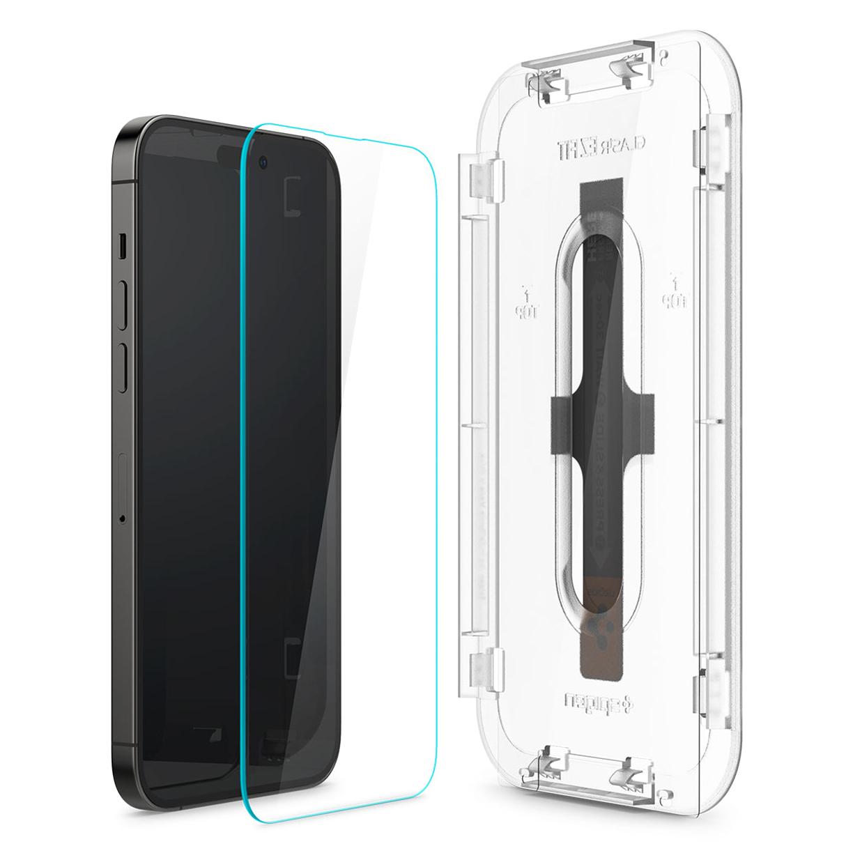 Spigen® (x2.Pack) GLAS.tR™ EZ FIT™ HD AGL05202 iPhone 14 Pro Max Premium  Tempered Glass Screen Protector (Sensor Protection)