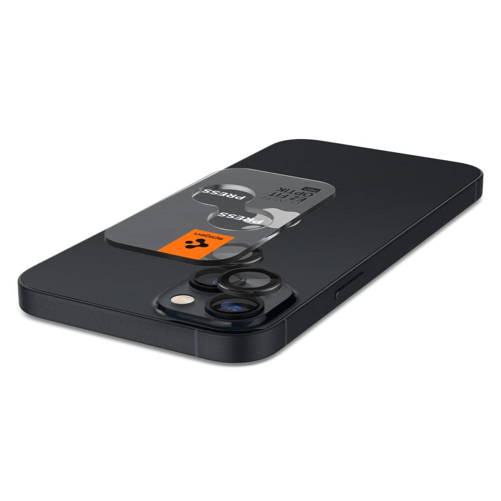 Spigen® (x2.Pack) GLAS.tR™ EZ FIT™ OPTIK PRO AGL05213 iPhone 14 Plus / 14 Premium Tempered Glass Camera Lens Protector – Black