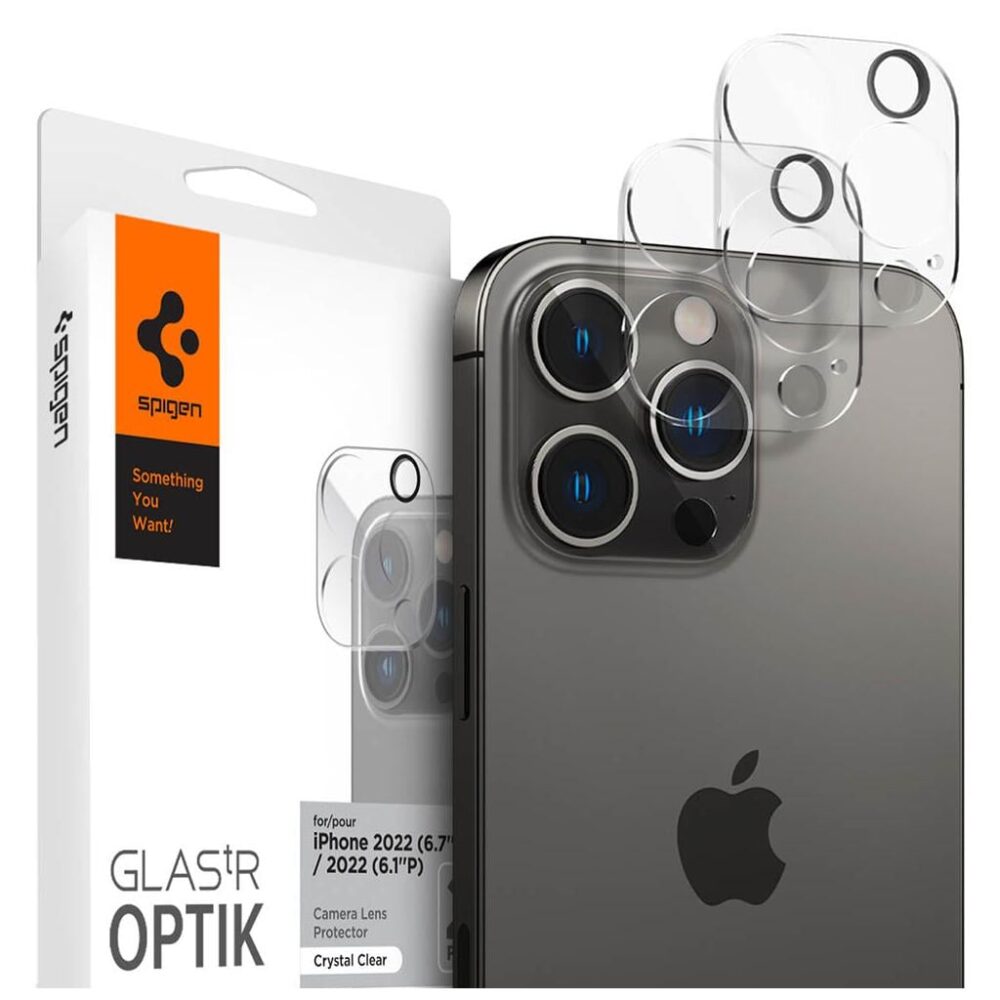 Spigen® (x2.Pack) GLAS.tR™ OPTIK AGL05228 iPhone 14 Pro Max / 14 Pro Premium Tempered Glass Camera Lens Protector - Crystal Clear