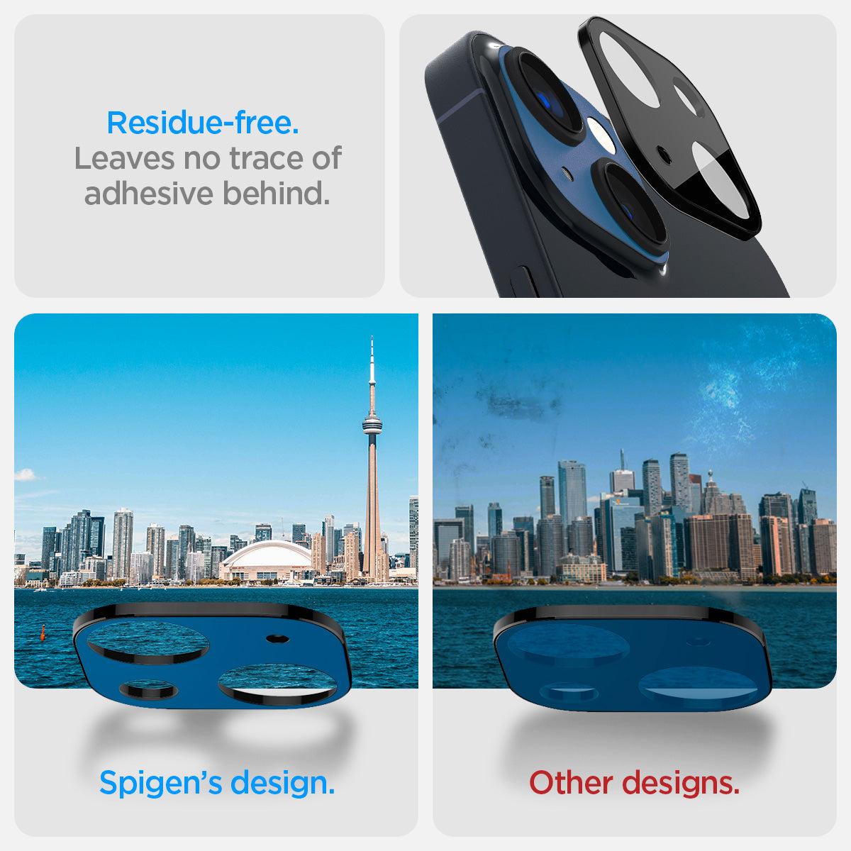 Spigen® (x2.Pack) GLAS.tR™ OPTIK AGL05274 iPhone 14 Plus / 14 Premium Tempered Glass Camera Lens Protector – Black