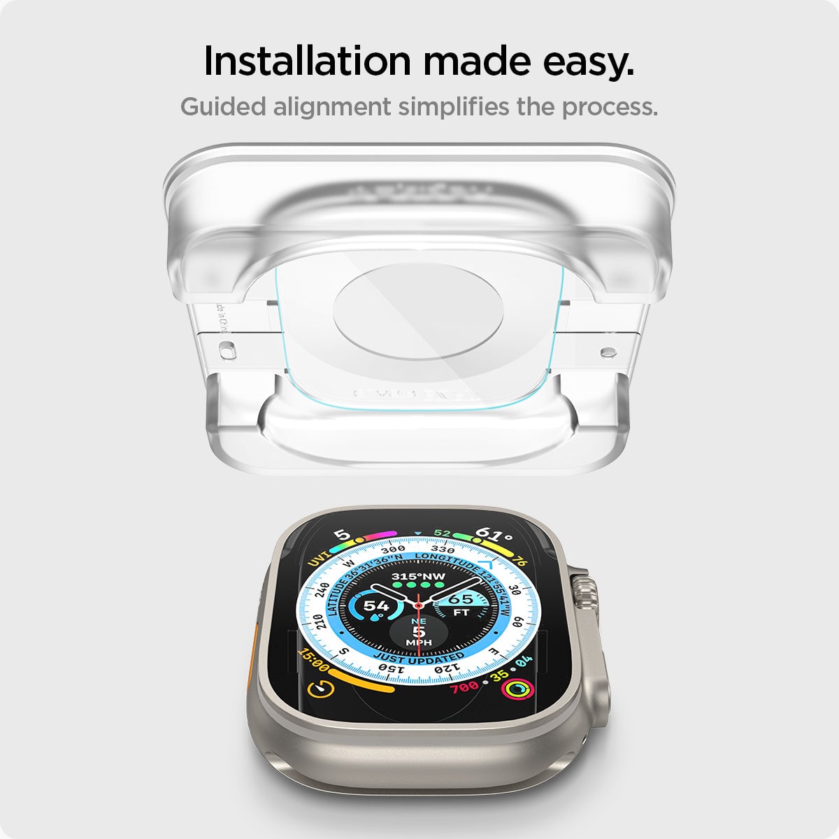 Spigen 2-Pack Glas.tR EZ Fit Tempered Glass Screen Protector for Apple Watch 49mm