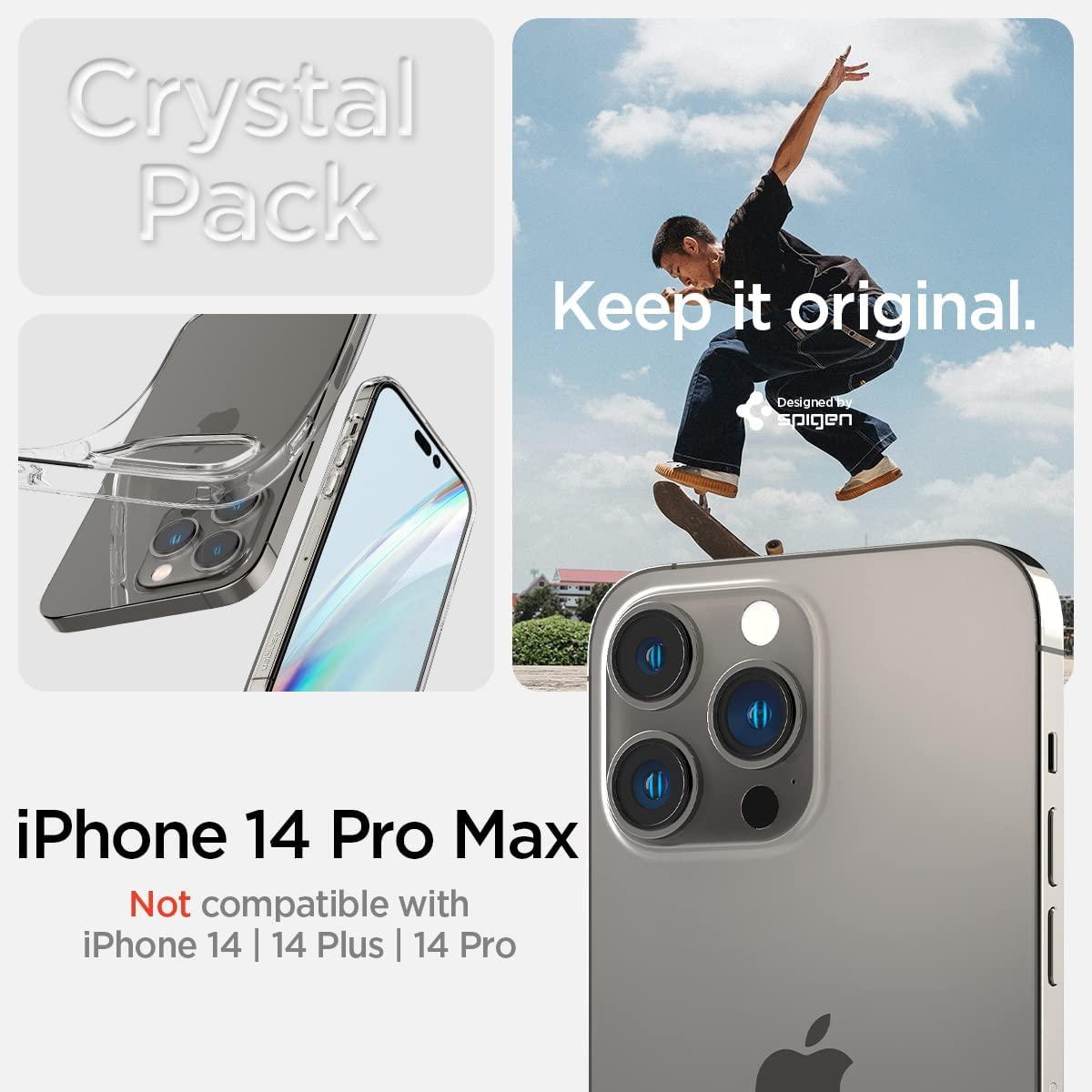 Spigen® Crystal Pack ACS04849 (x2.Pack) GLAS.tR™ & Liquid Crystal™ iPhone 14 Pro Max Case – Crystal Clear