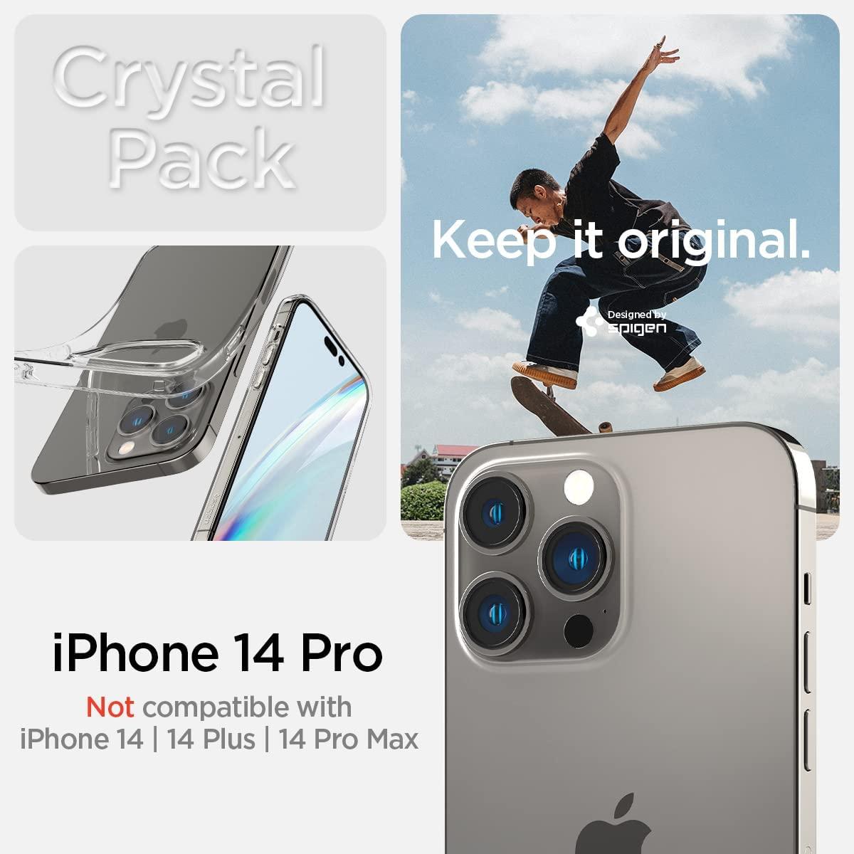 Spigen® Crystal Pack ACS04994 (x2.Pack) GLAS.tR™ & Liquid Crystal™ iPhone 14 Pro Case – Crystal Clear