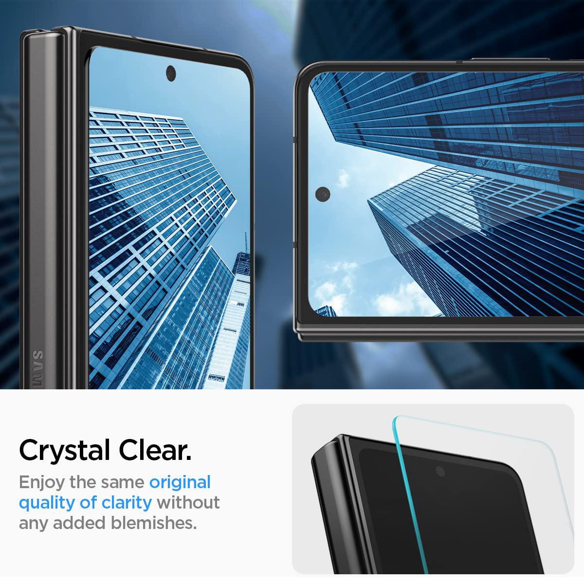 Spigen® GLAS.tR™ EZ FIT™ HD AGL05322 Samsung Galaxy Z Fold 4 Premium Tempered Glass Screen Protector